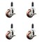 Service Caster 3 Inch 316SS Maroon Poly Swivel 1-1/8 Inch Expanding Stem Caster Set Brake SCC SCC-SS316EX20S314-PPUB-MRN-TLB-118-4 - alternate 1